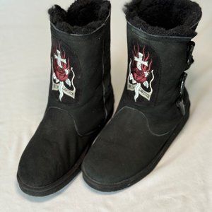 Harley-Davidson Women's Black Faux Fur Lined Warm-Up Boots